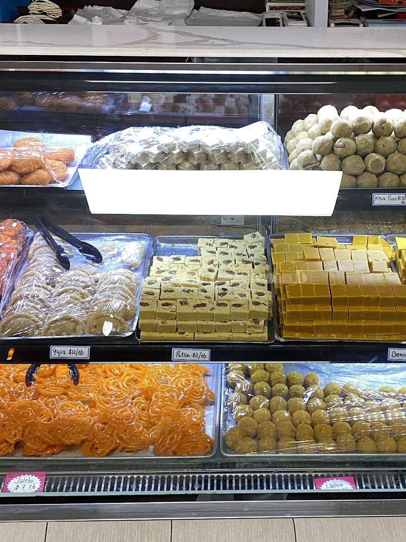The full mithai display at North Delta